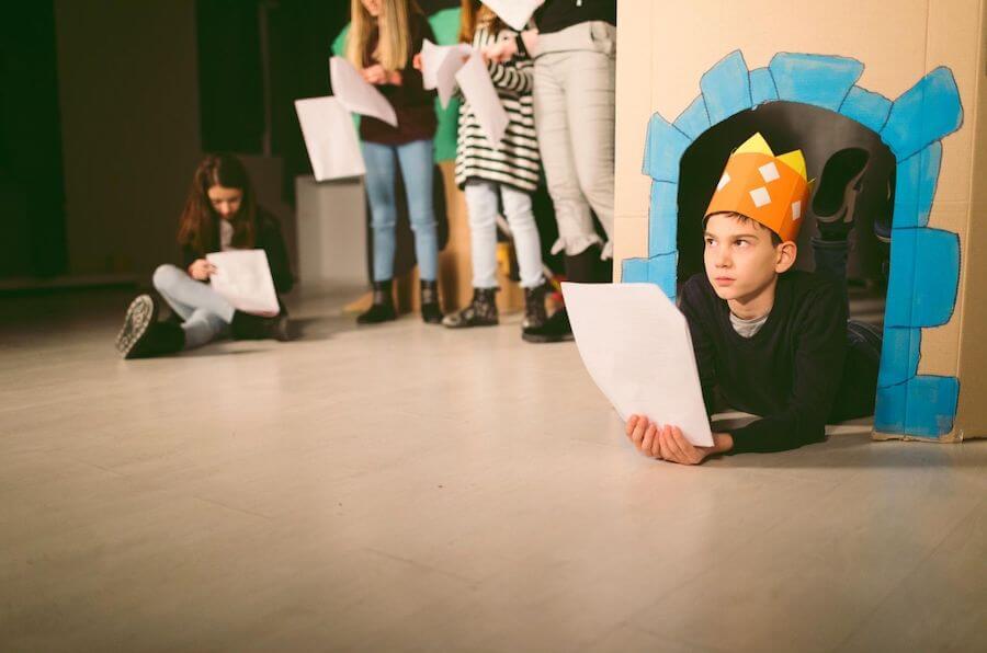 Kids reading for a play